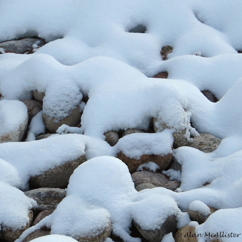 Snow and stones